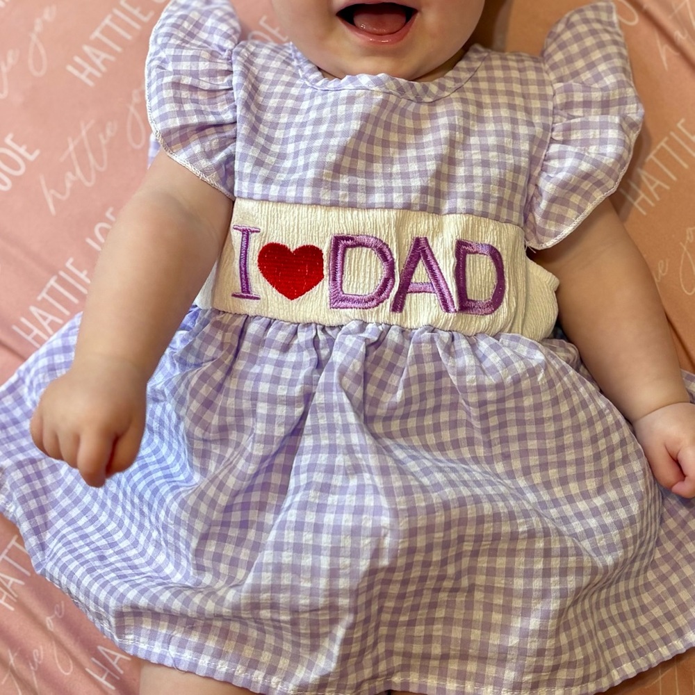 Purple Gingham Baby Dress with Bow